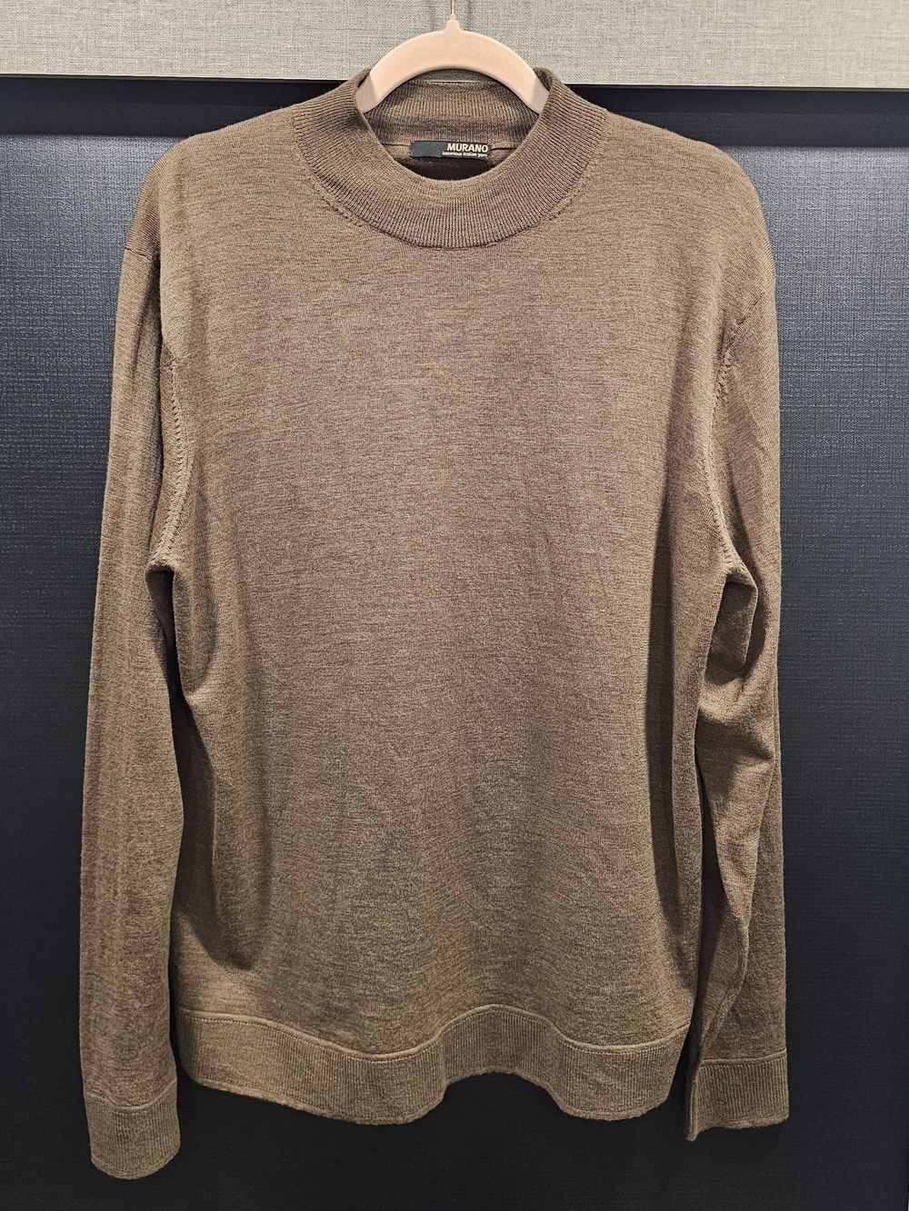 Murano Men’s Taupe Crewneck Sweater Size XL 100% Merino Wool